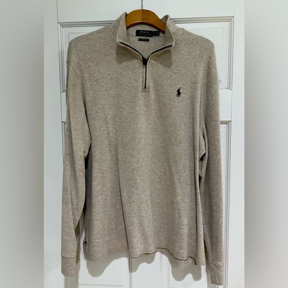 Polo by Ralph Lauren Men's Tan Half-Zip Sweatshirt